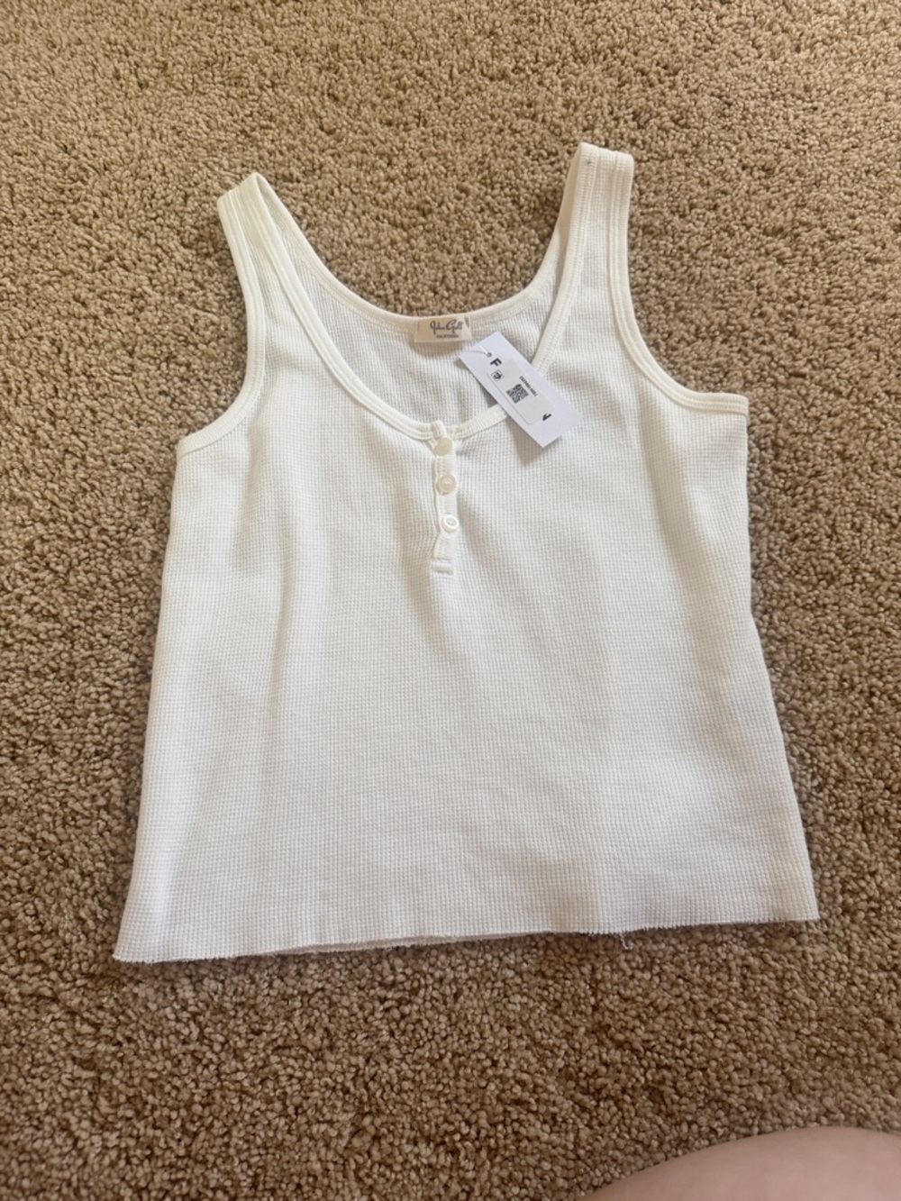 Ribbed Pacsun Brandy Tank Top in Cream